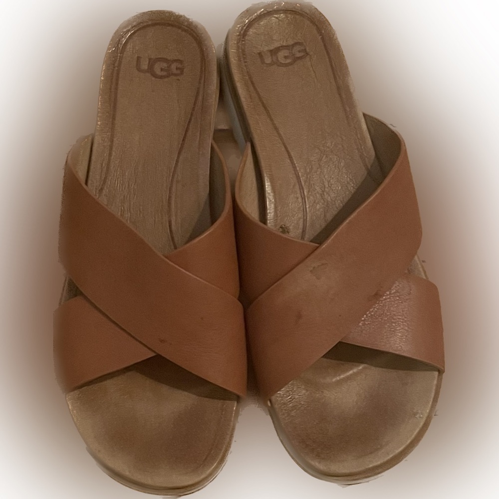 UGG Leather Slides Sandals